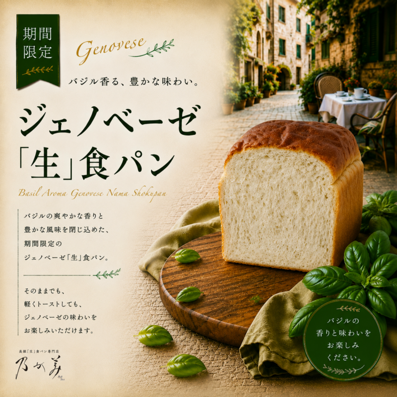 【数量限定商品】ジェノベーゼ「生」食パン